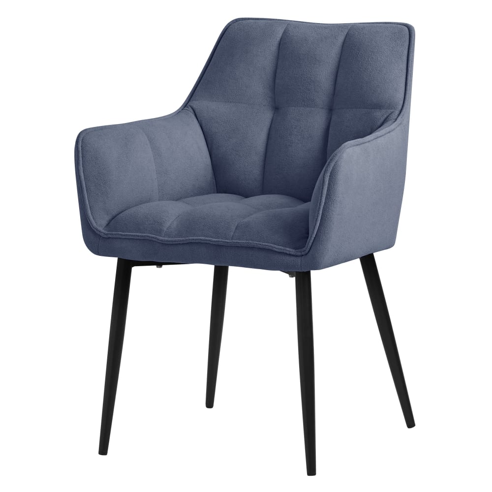 ML-Design Esszimmerstuhl Blau Frotteestoff Gepolstert Metallbeinen Armlehnen Blau Baumwolle