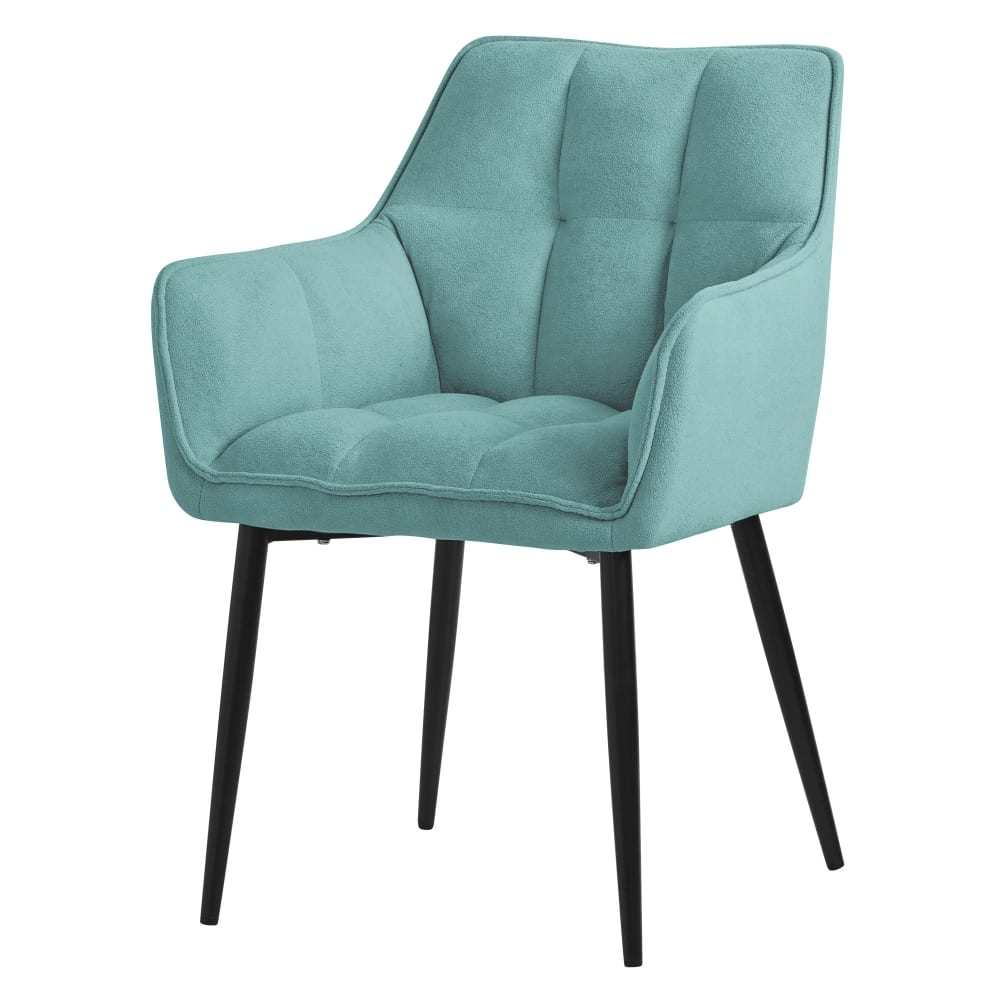 ML-Design Esszimmerstuhl Petrol Frotteestoff Gepolstert Metallbeinen Armlehnen Blau Baumwolle