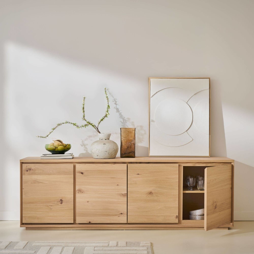 Buffet 4 portes effet bois l203 - Maisons du Monde
