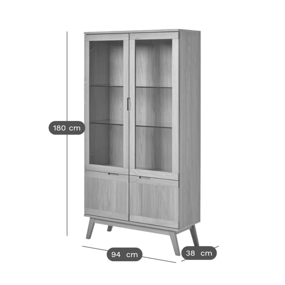 Vaisselier 4 portes effet bois l94