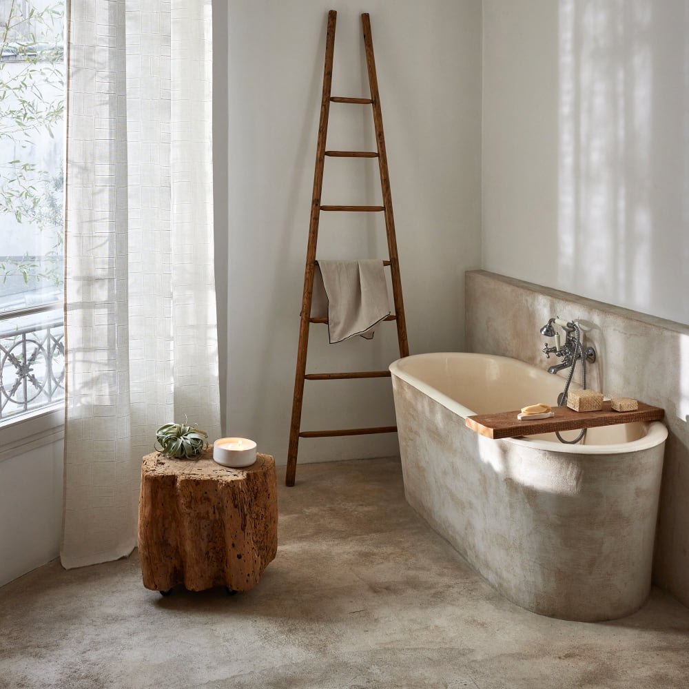 Rideau jacquard géométrique effet naturel naturel 145x300 cm