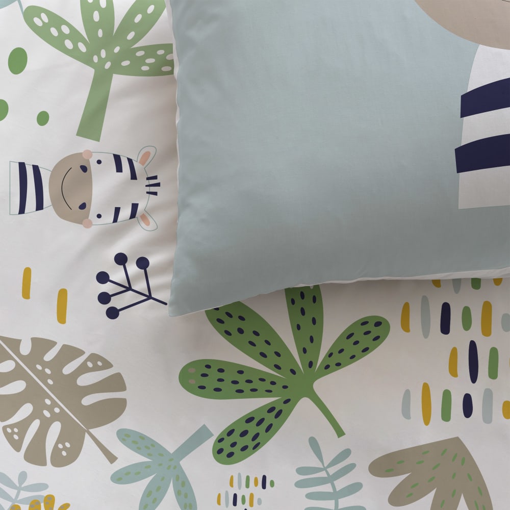 Parure de lit imprimée en coton blanc 140x200+63x63cm - Maisons du Monde