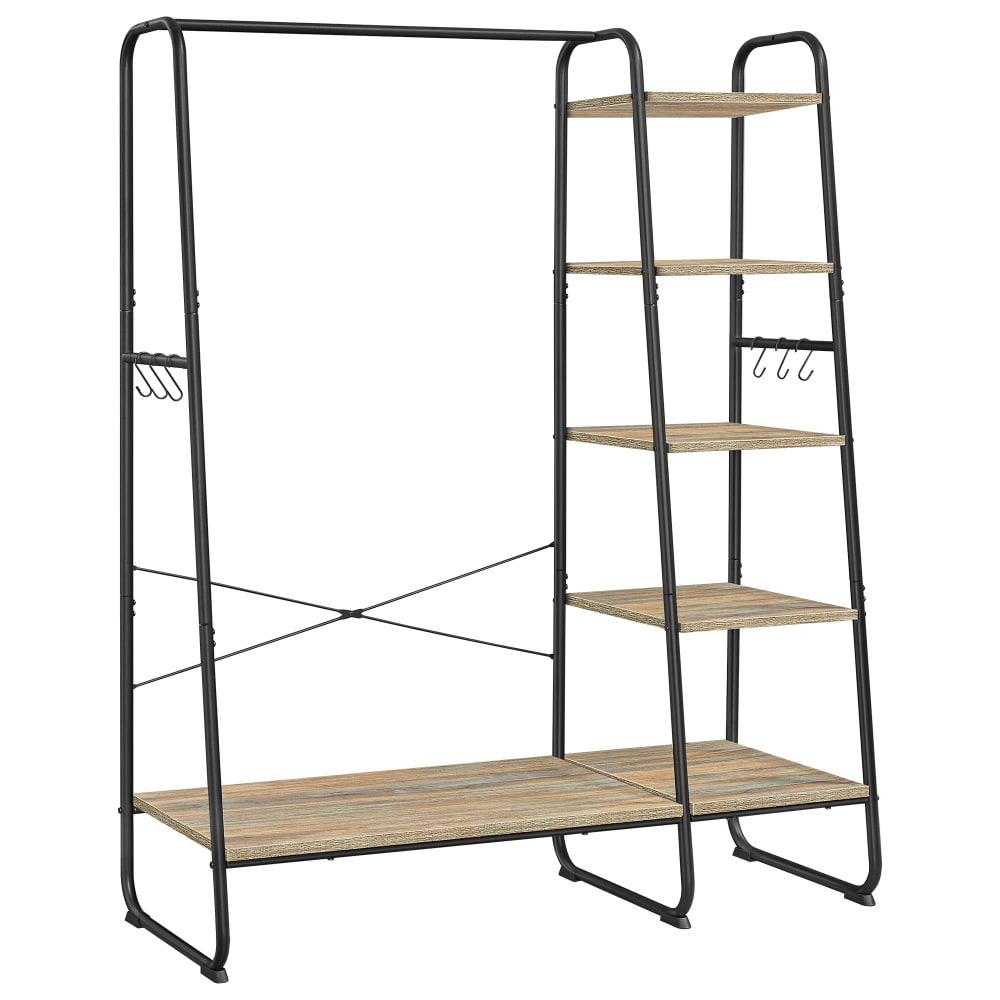 Portant à vêtements ouvert 120 x 45 x 160 cm noir et marron