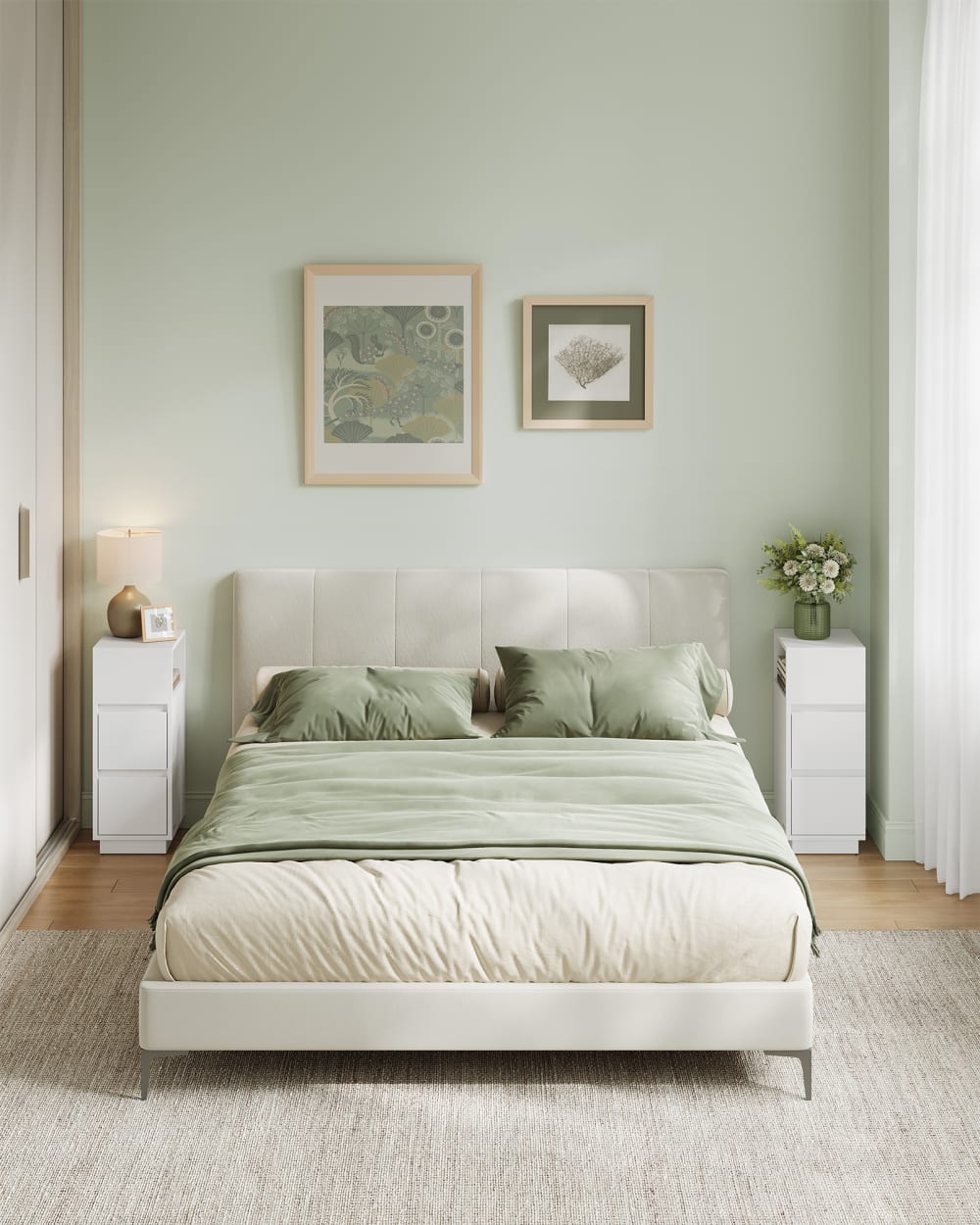 Lots de 2 tables de chevet étroites montage à gauche ou à droite blanc - Maisons du Monde