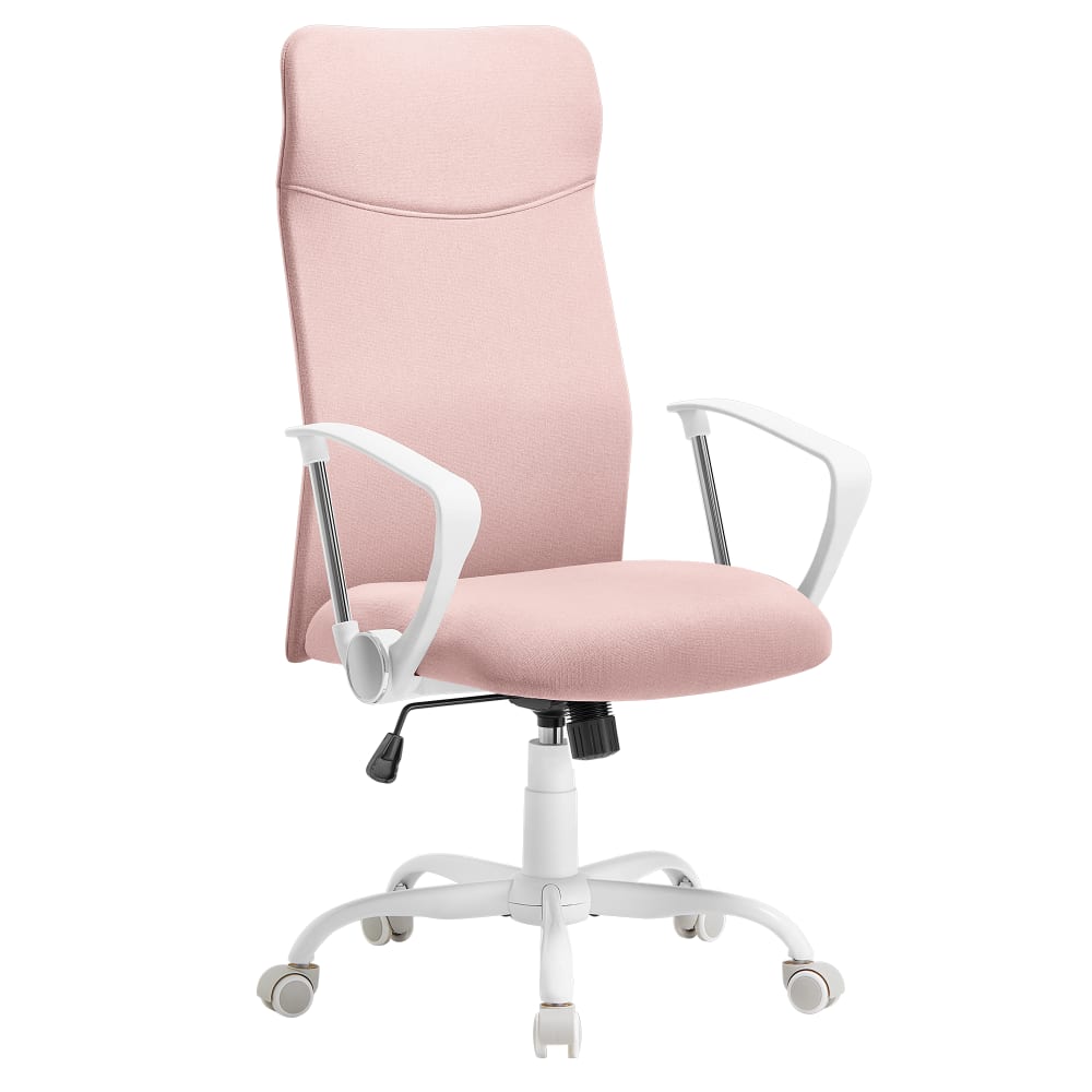 Fauteuil de bureau réglable en hauteur et inclinable rose bonbon