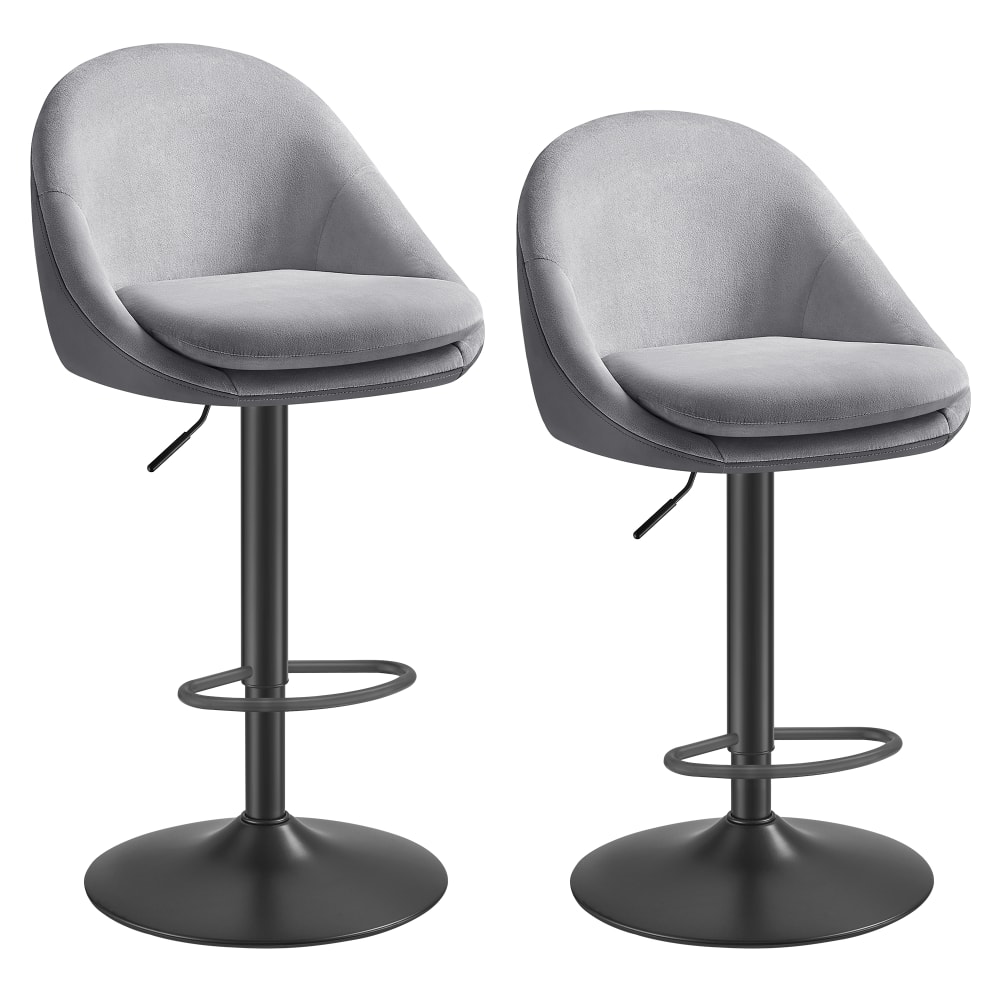 Tabourets de bar réglable en hauteur pivotant gris - Maisons du Monde