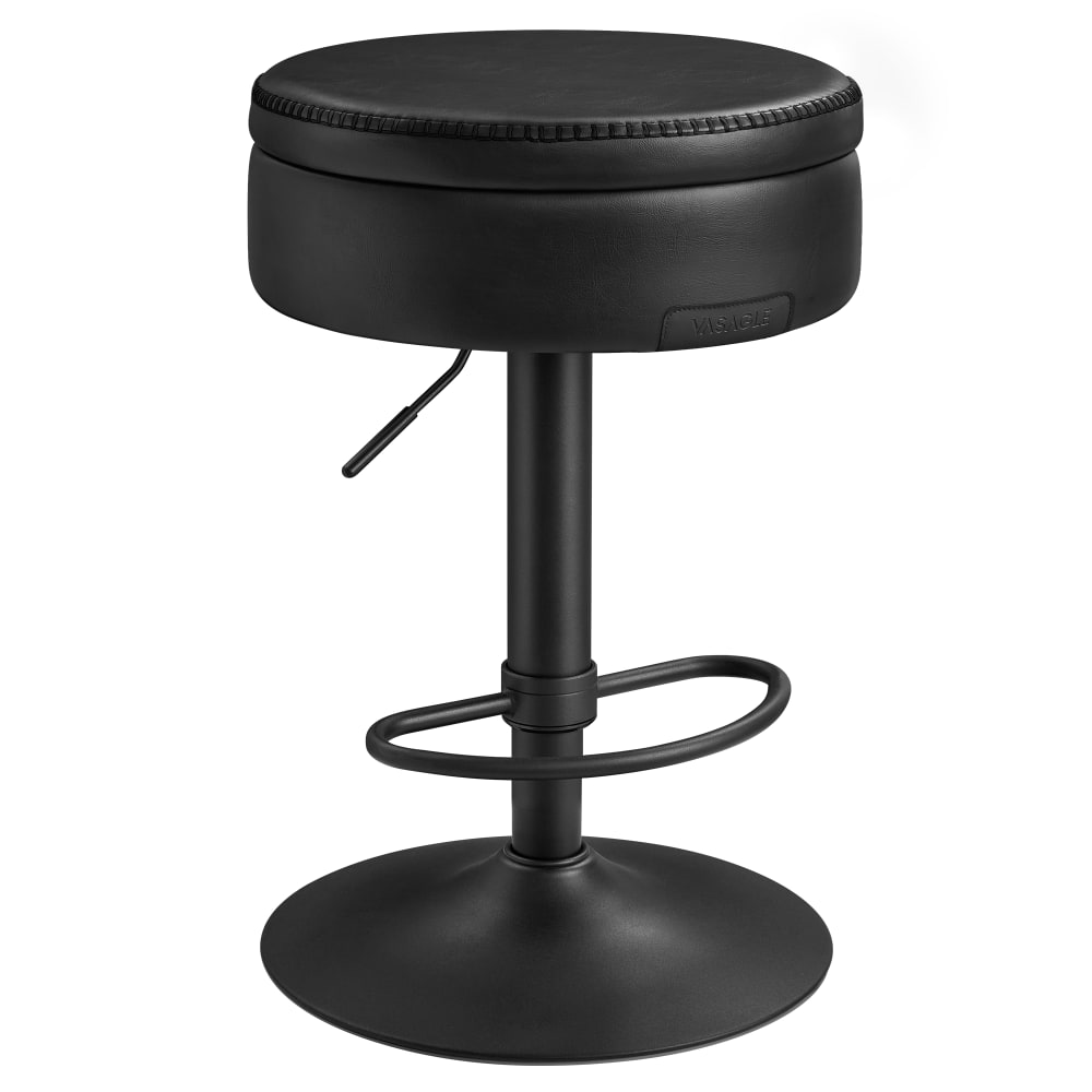 Tabouret de bar pivotant à 360° hauteur réglable noir d’encre