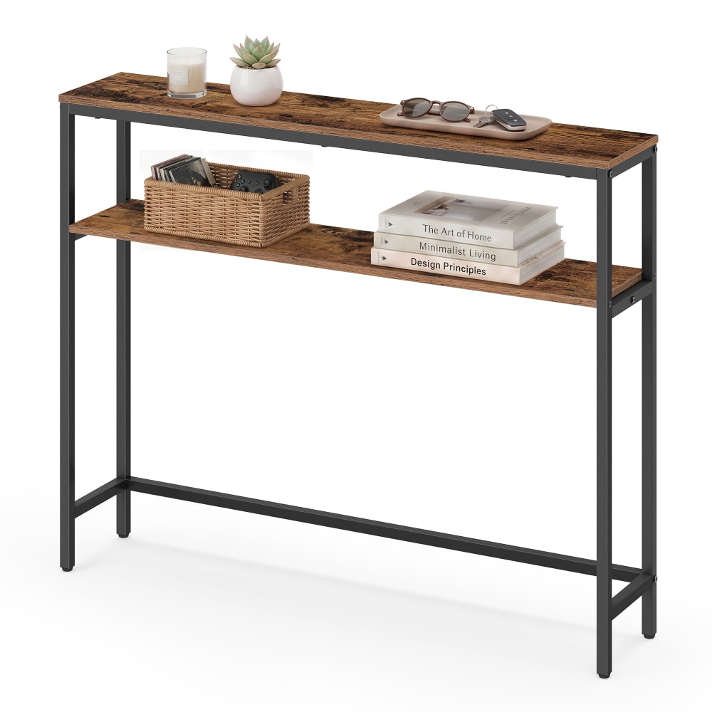 Console pour couloir de salon fine 20 x 100 x 81 cm marron et noir - Maisons du Monde