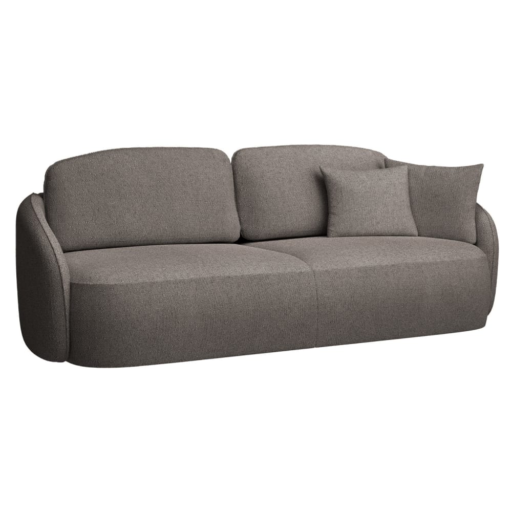 Canapé convertible 3 places en tissu chenille brun clair