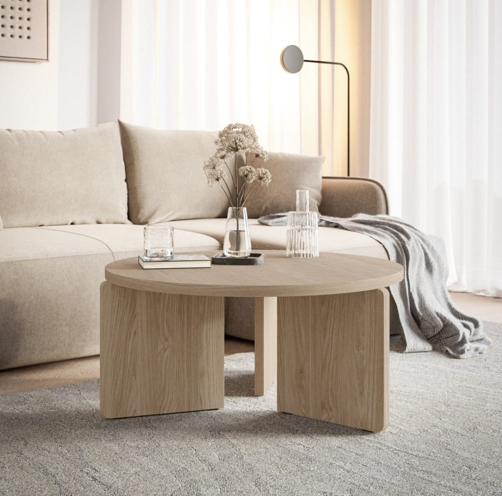 Couchtisch in Holzoptik Eiche, 85 cm - Maisons Du Monde