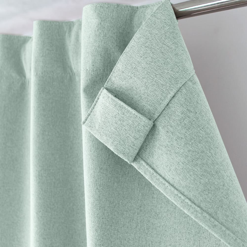 Rideau occultant aspect chambray polyester céladon 140x240 cm - Maisons du Monde