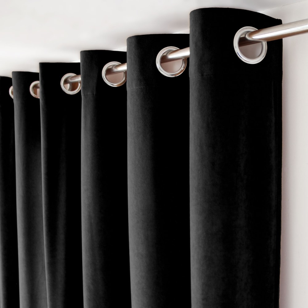 Rideau tamisant en velours noir - Maisons du Monde