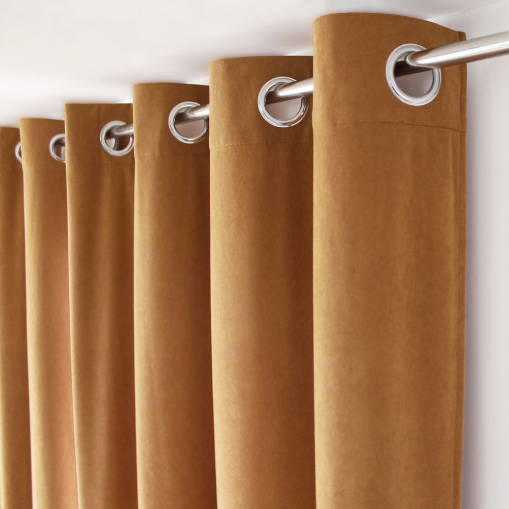 Rideau tamisant en velours marron clair - Maisons du Monde