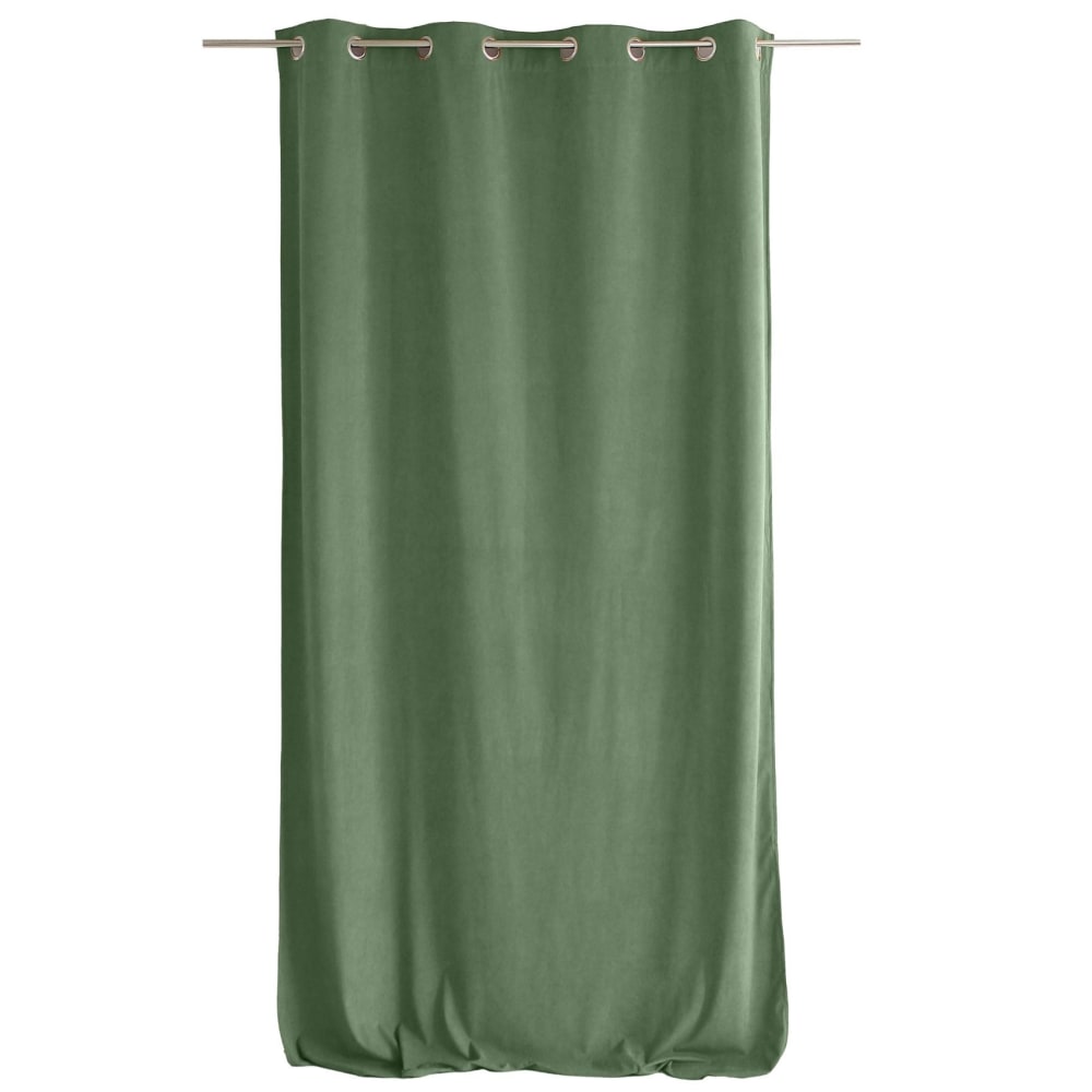 Home Maison Rideau tamisant en velours vert clair style contemporain Certifié Oeko-Tex - Pes - Polyester