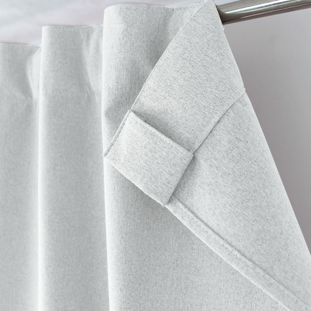 Rideau occultant aspect chambray polyester blanc 140x240 cm - Maisons du Monde