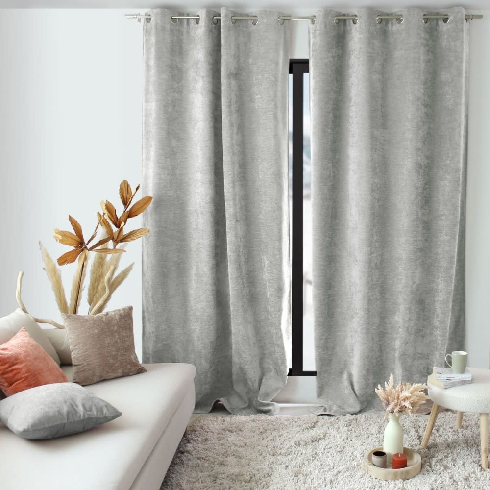 Rideau [ ]polyester[ ]gris clair[ ]140 x 260