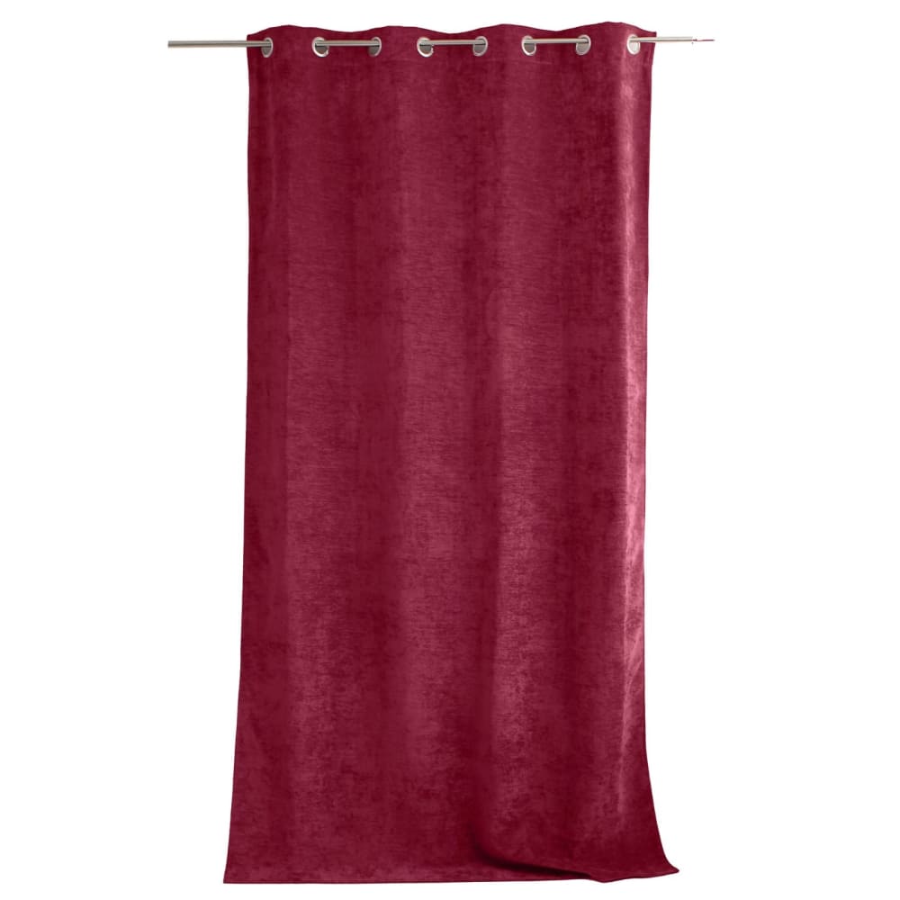 Home Maison Rideau thermique en velours doublé polaire rouge foncé 140x260 cm style contemporain
