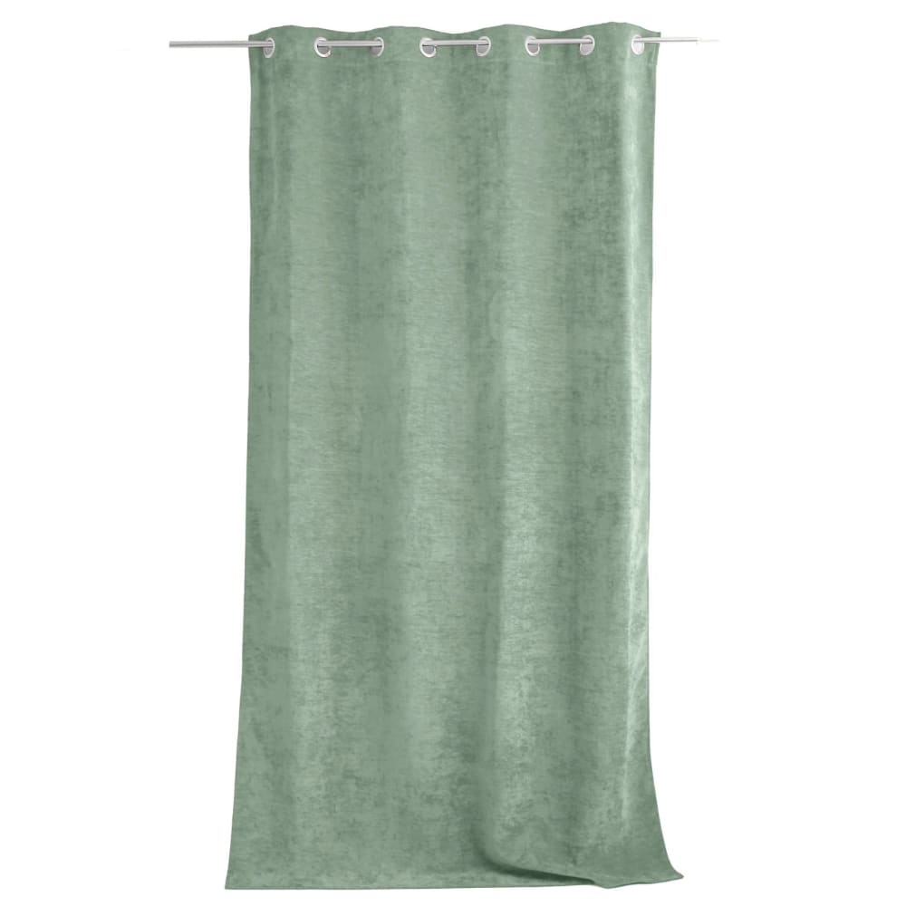 Home Maison Rideau thermique en velours doublé polaire céladon 140x260 cm style contemporain Vert