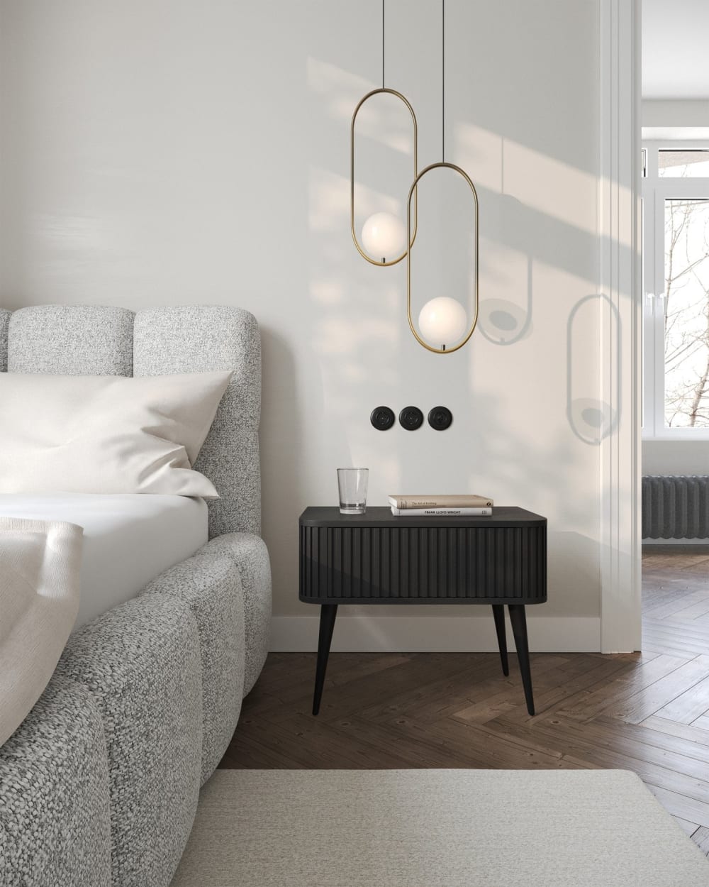 Nachttisch mit Schublade, schwarz, 63 cm - Maisons Du Monde