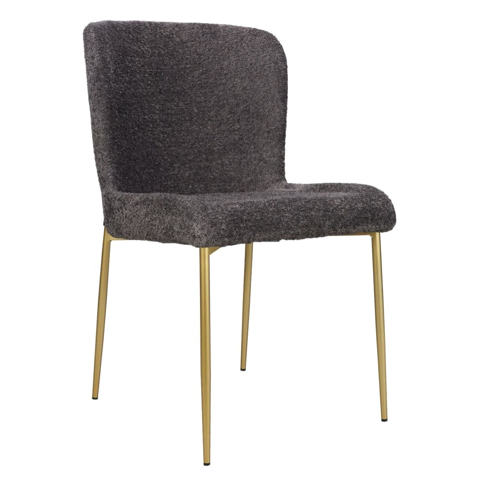 Selsey Polsterstuhl mit Bouclé-Bezug und goldenen Metallbeinen, grau style modern - Stoff