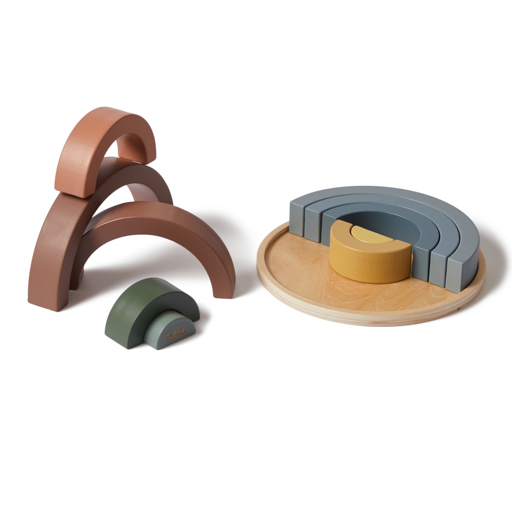 FLEXA Puzzle arc-en-ciel en bois fabriqué en contreplaqué de bouleau et medium certifiés FSC .