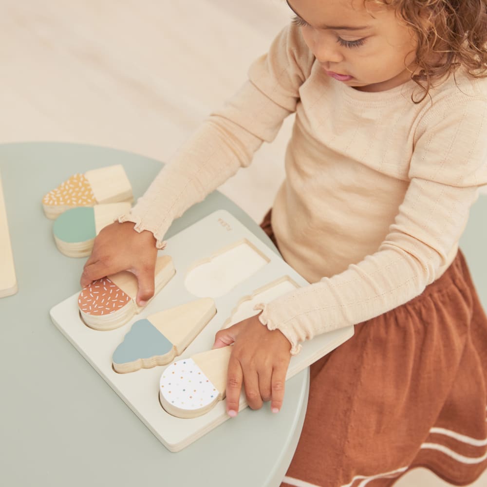 Puzzle encastrable glaces en bois multicolore 20x20cm - Maisons du Monde