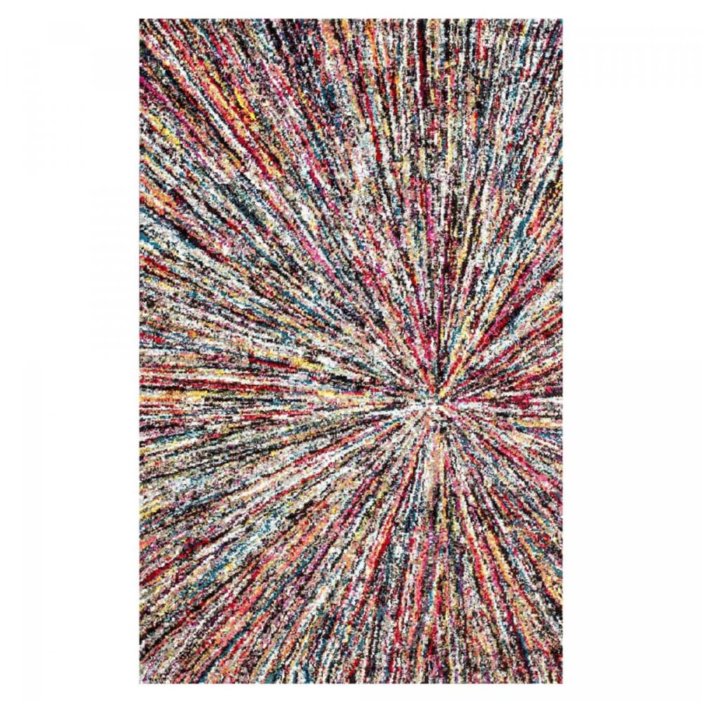 Grand tapis salon tissé motif ethnique, multicolore 240x340