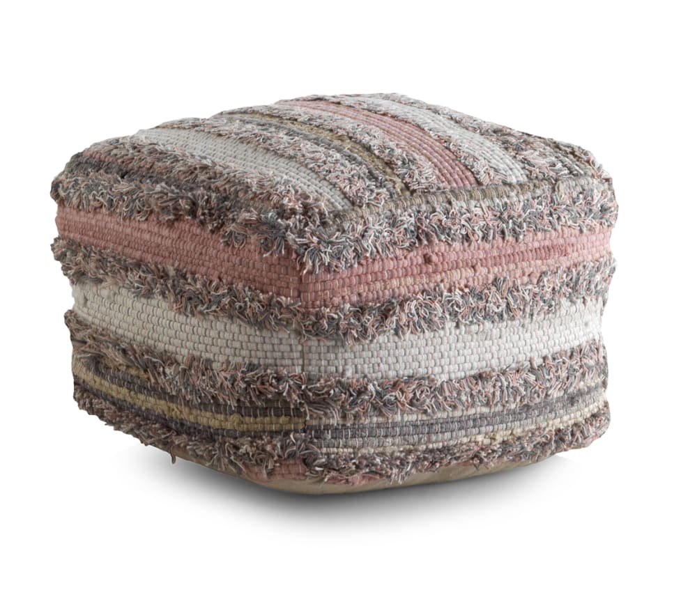 Pouf coton et polyester 45x45x35 cm
