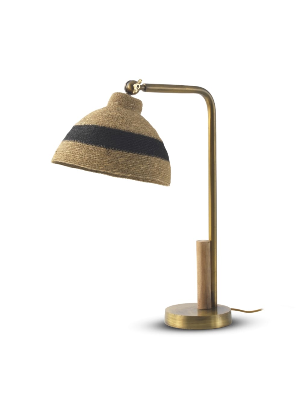 Lampe à poser avec abat-jour en fibres naturelles tressées