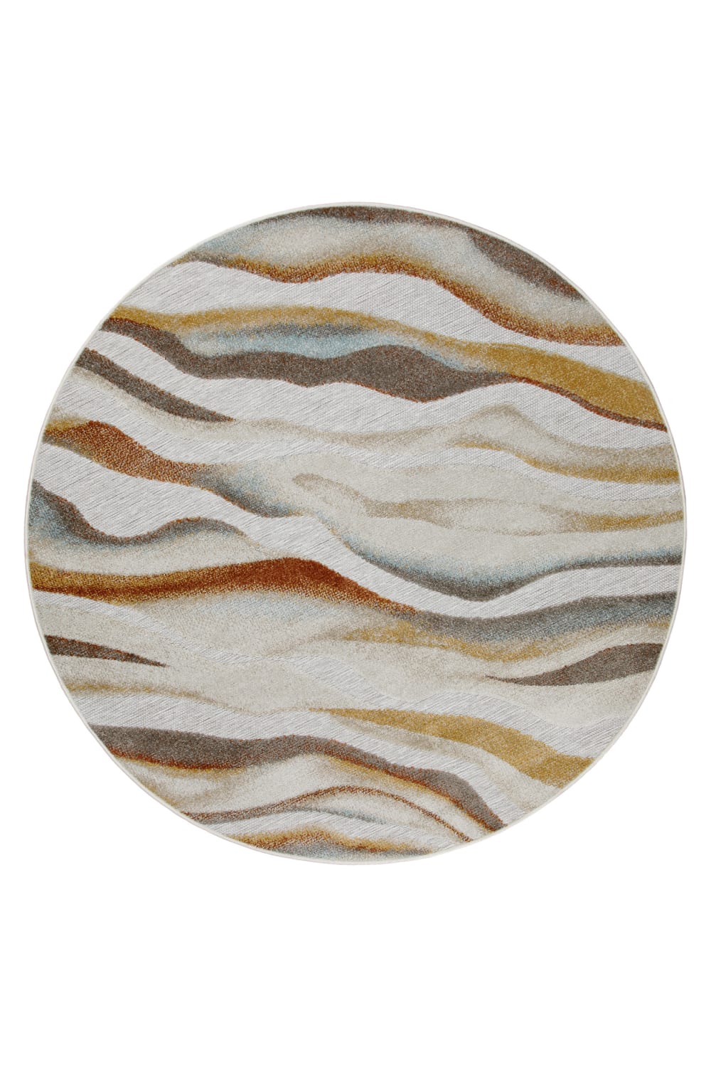 Tapis rond intérieur/extérieur bohème motif psychédélique Ø120