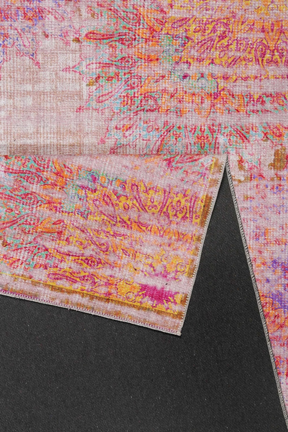 Tapis motif retro vintage rose pastel 130x190 — vue 4