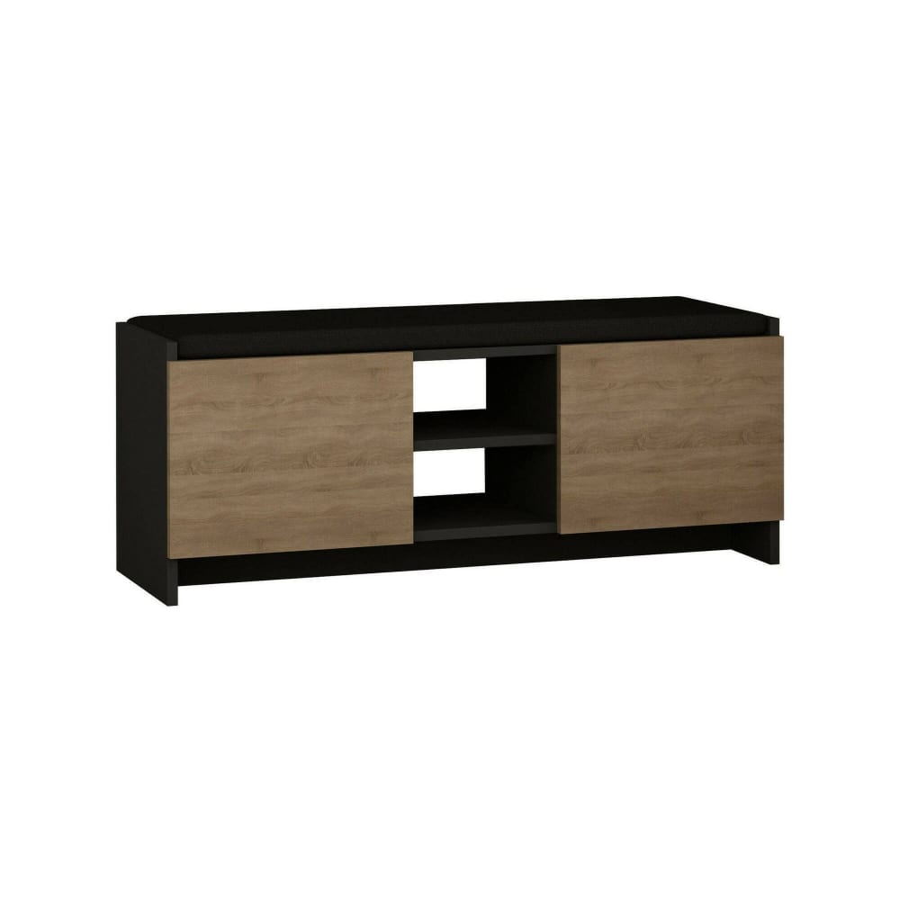 Meuble à chaussures effet bois anthracite, beige 110x37h43 cm