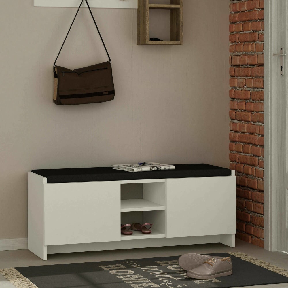 Schuhschrank in Holzoptik weiß 110x37h43 cm - Maisons Du Monde