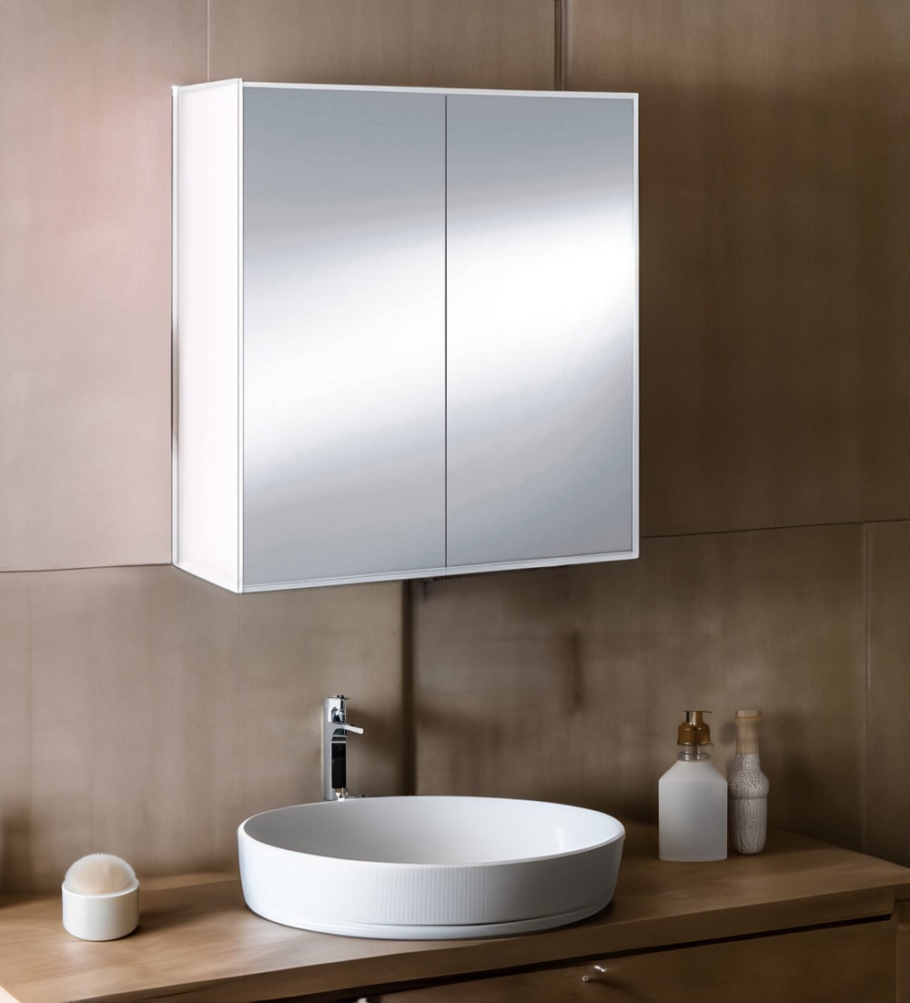 Armoire murale effet bois blanc brillant 60x21h65 cm - Maisons du Monde
