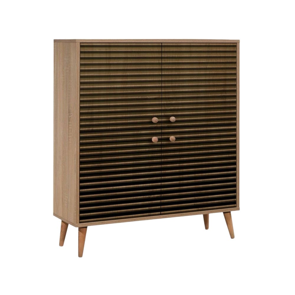 Buffet effet bois beige 95x36h111 cm