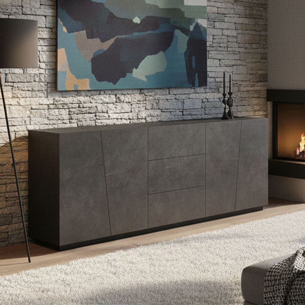 Buffet effet bois ardoise 220x43h86 cm - Maisons du Monde