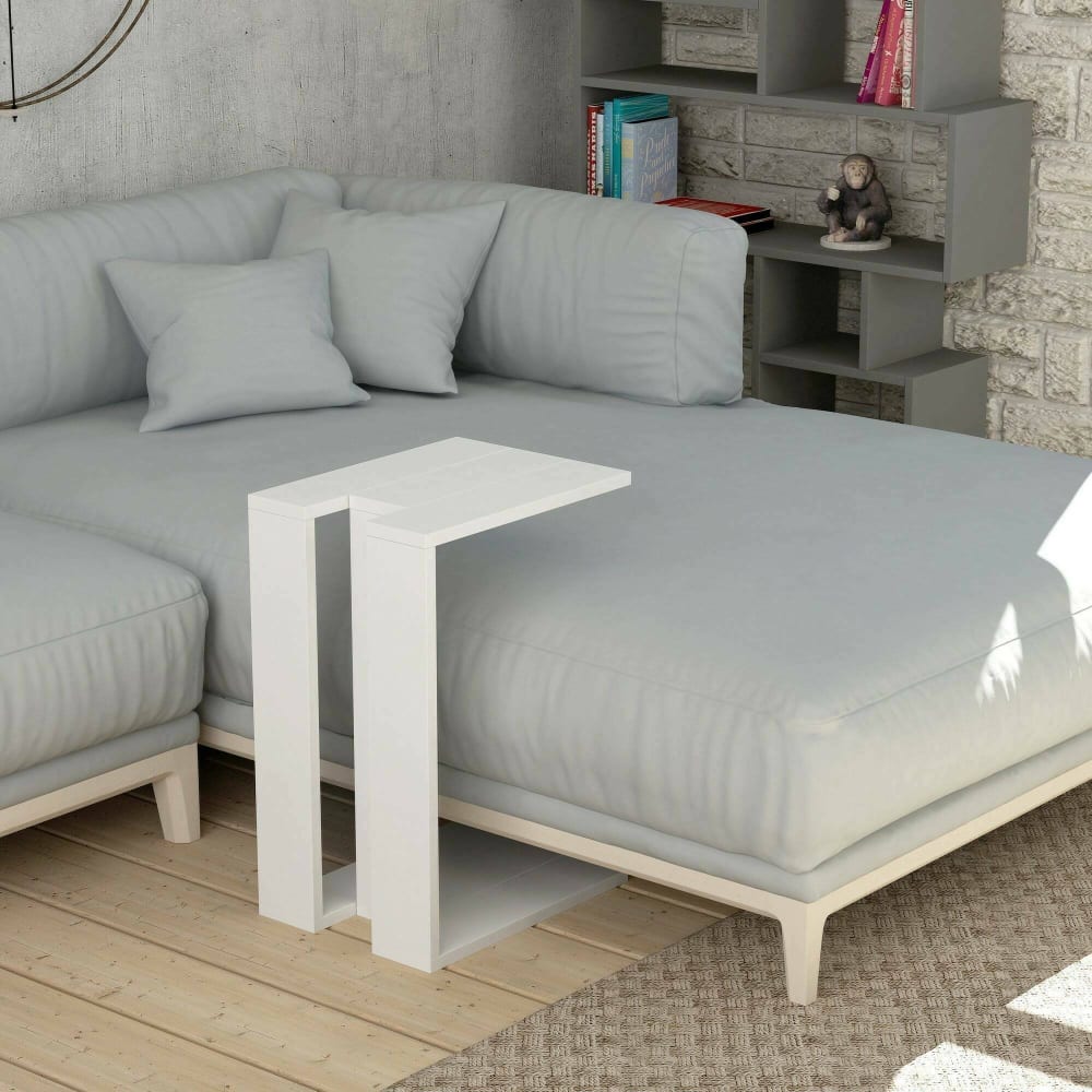 Table basse effet bois blanc 30x40h57 cm - Maisons du Monde