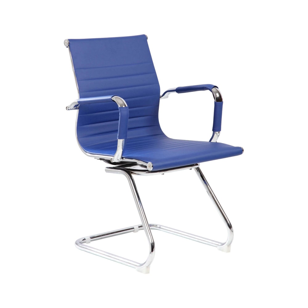 chaise en similcuir bleu
