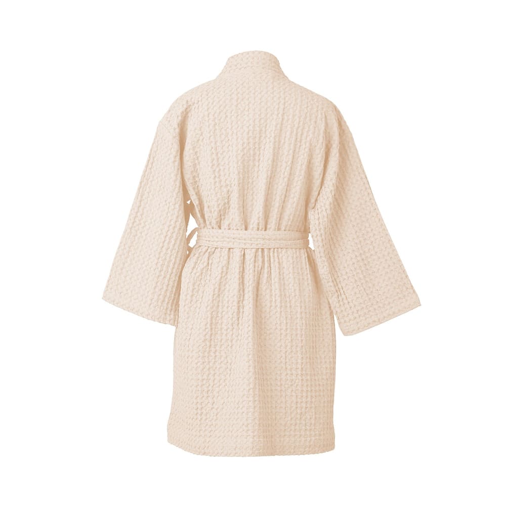 Peignoir kimono coton gaufré rose 95x64