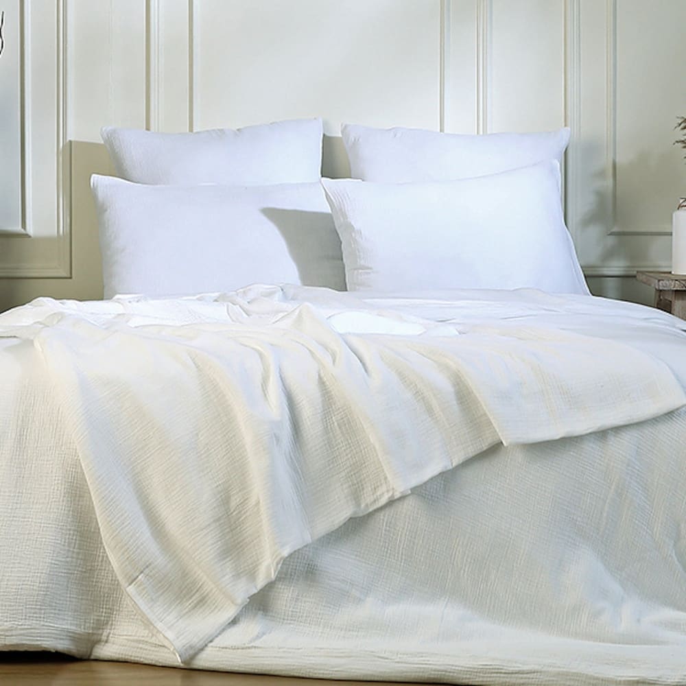 Taie d'oreiller (x2) gaze de coton blanc 65x65 — vue 4