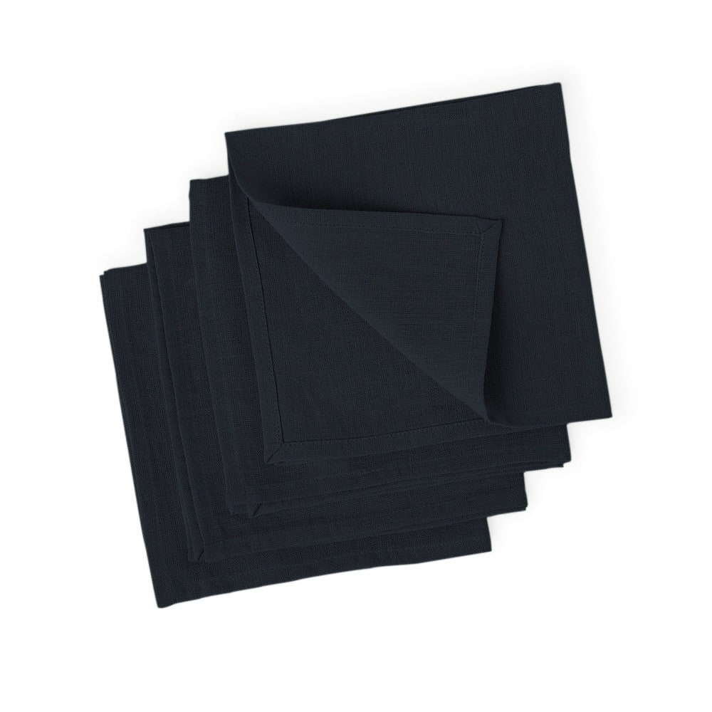 Lot de 4 serviettes de table lin lavé 45x45 fusain