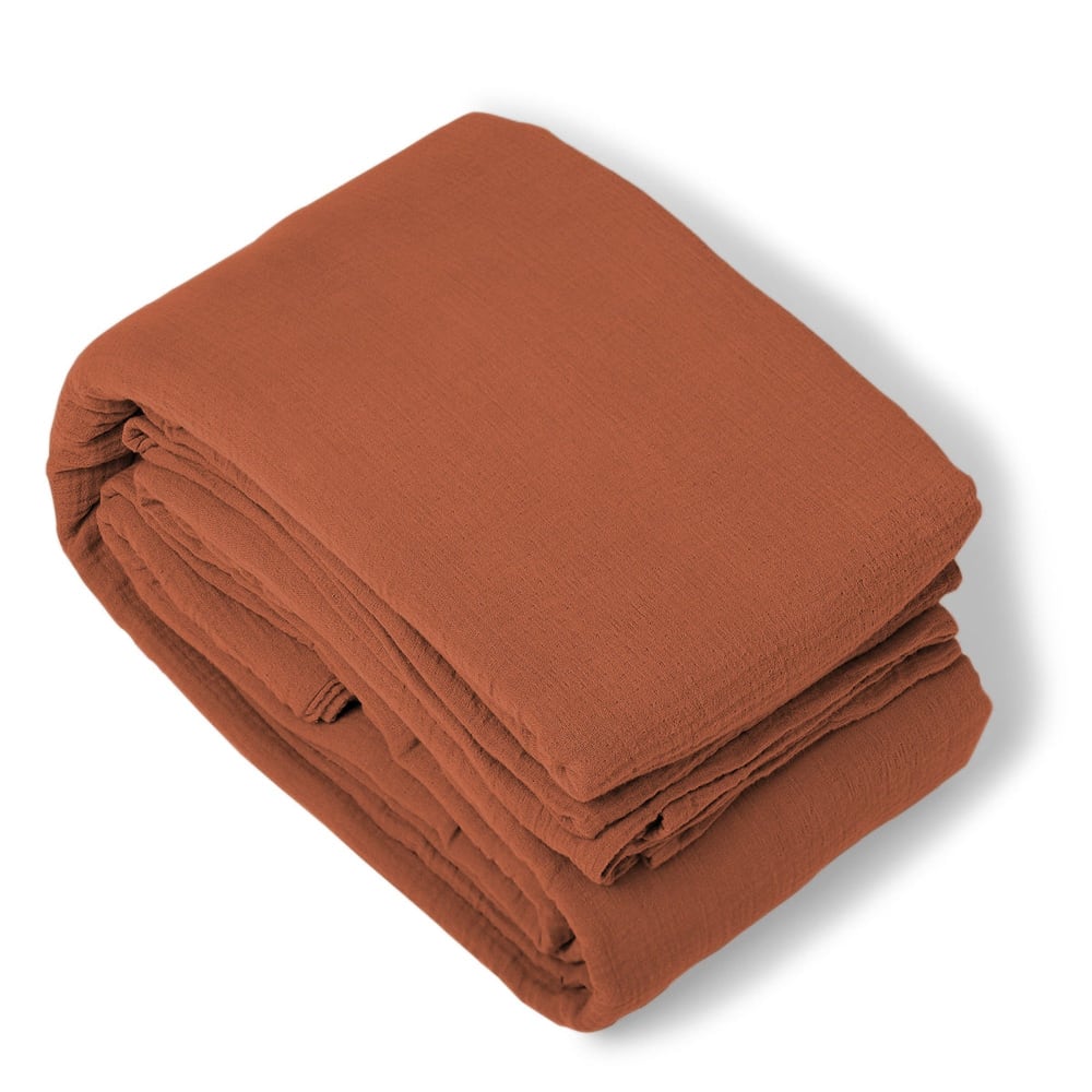 Housse de couette gaze de coton rouge toscane 240x220 — vue 3