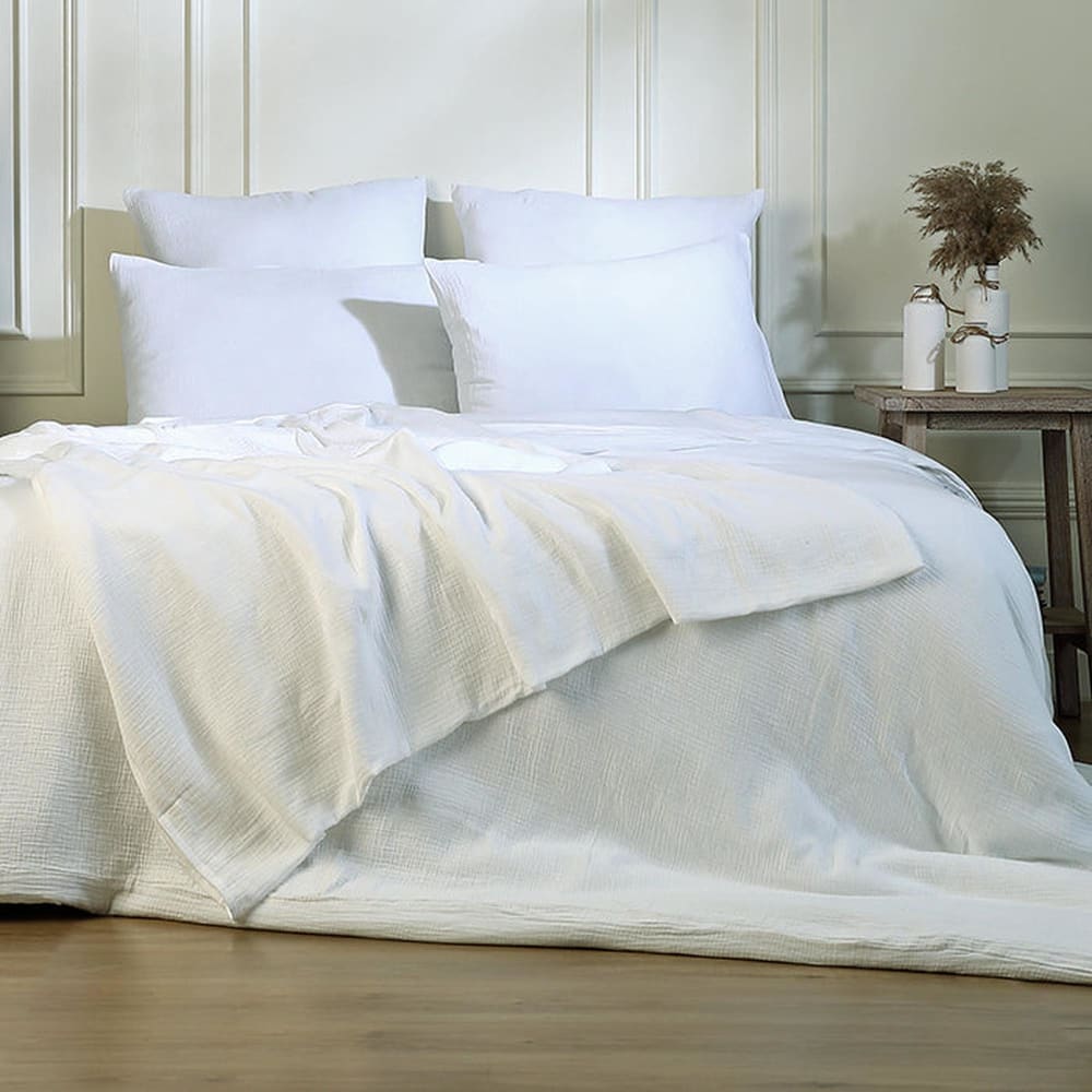 Housse de couette gaze de coton blanc 240x220 — vue 4