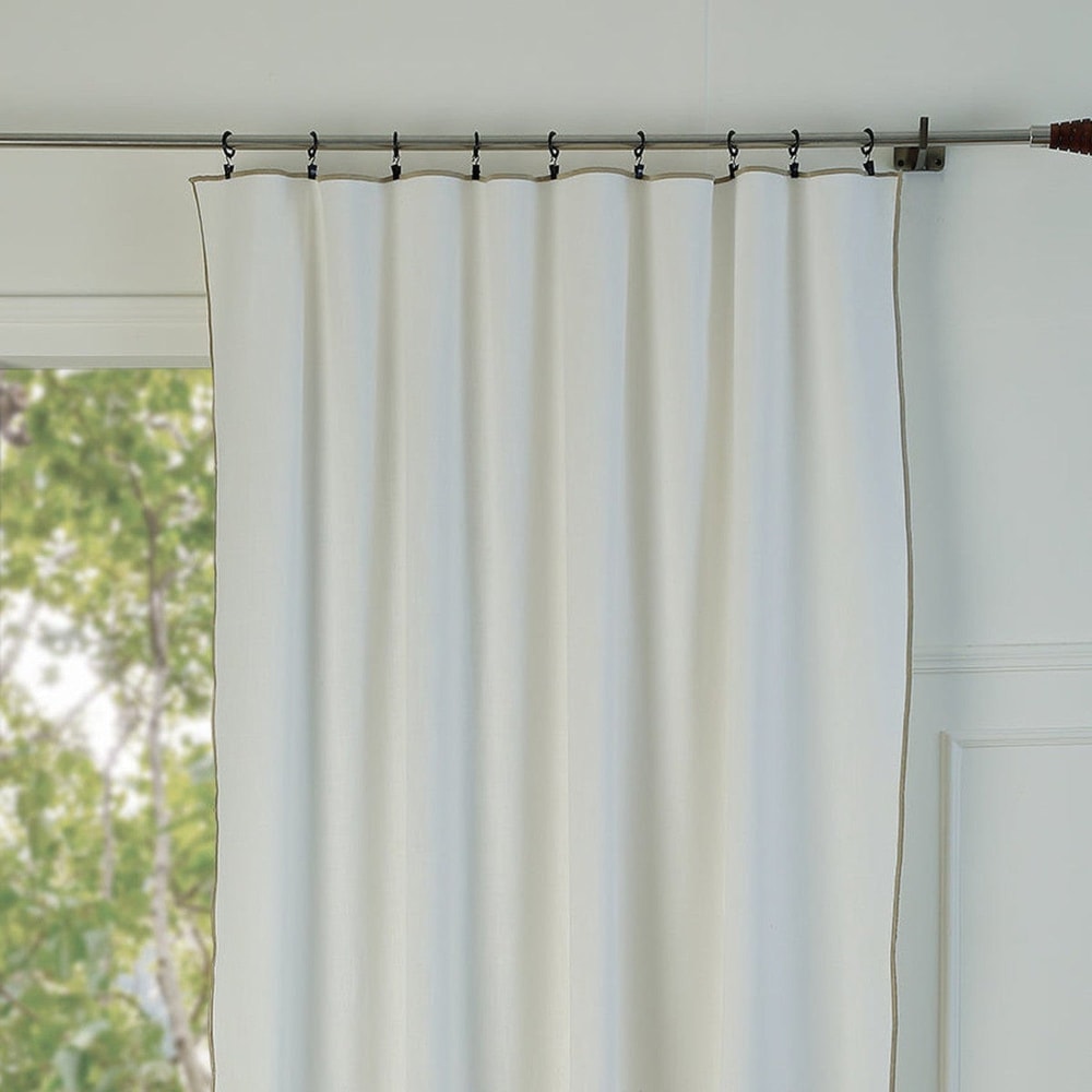 Rideau panneau toile de coton 140x260 blanc & sable - Maisons du Monde