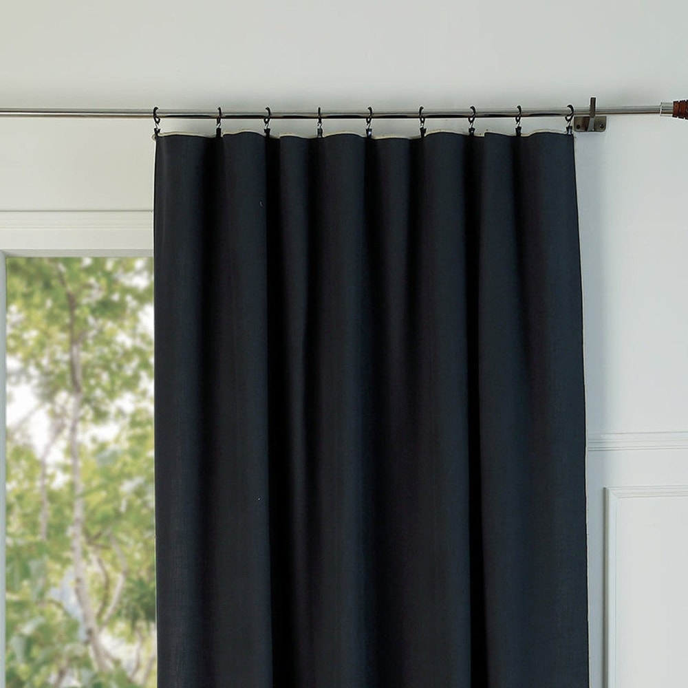 Rideau panneau toile de coton 140x260 fusain & sable - Maisons du Monde