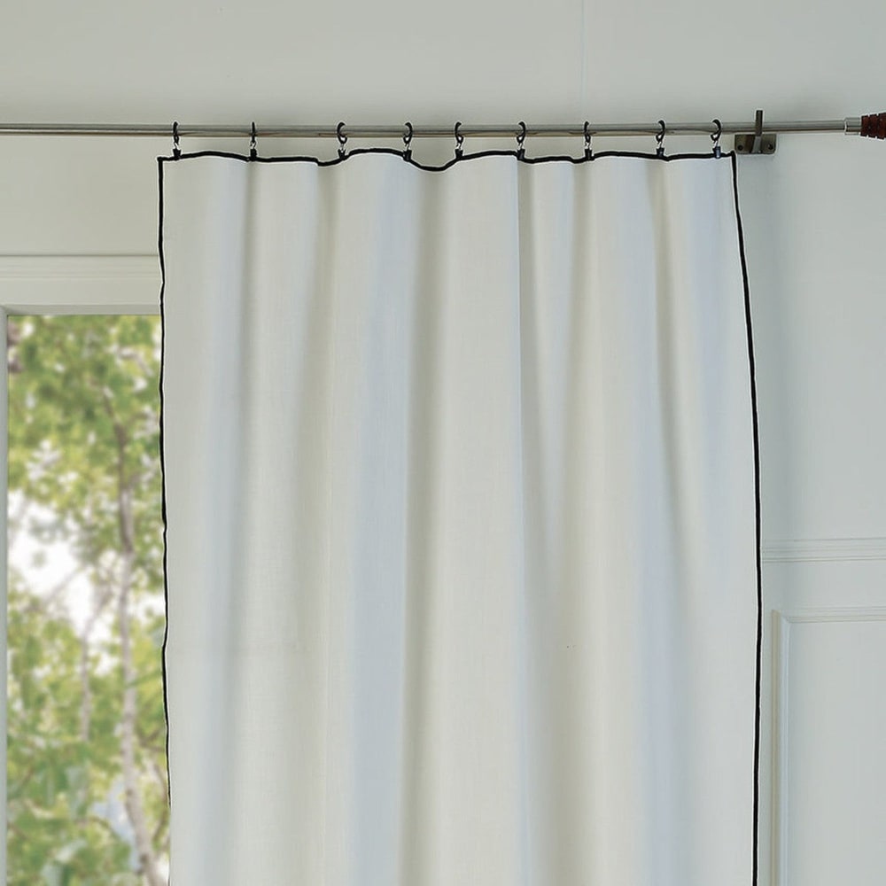 Rideau panneau toile de coton 140x260 blanc & noir - Maisons du Monde