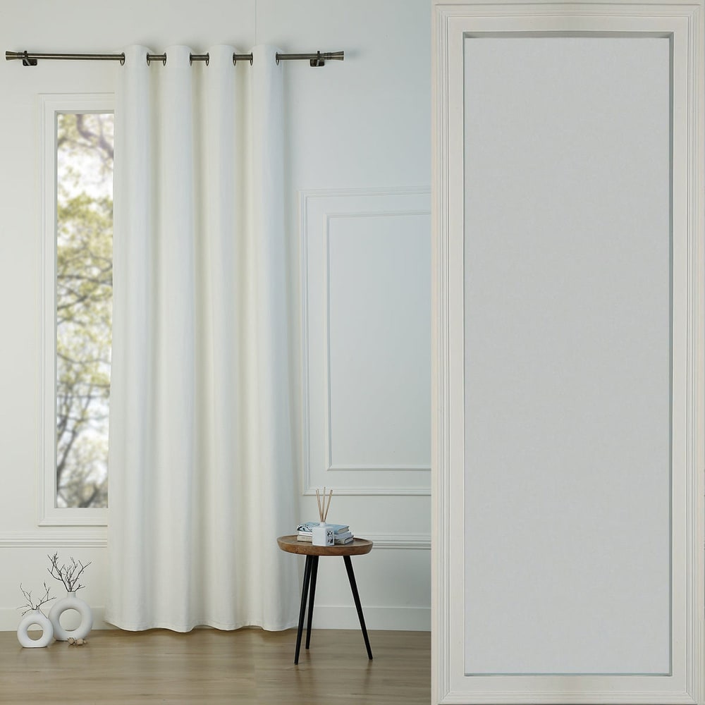 Rideau à oeillets lin lavé blanc 140x260