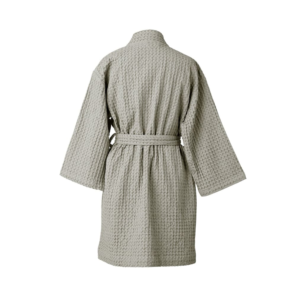 Peignoir kimono coton gaufré grège 95x64