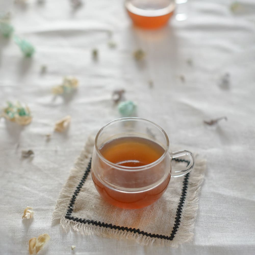 Sous-verres (x4) lin lavé naturel & noir 10x10 - Maisons du Monde