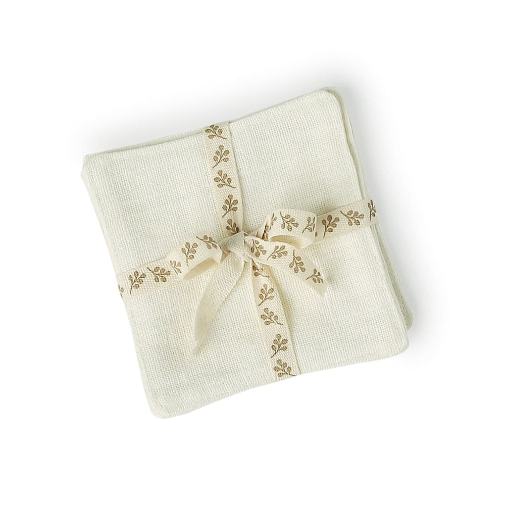 Sous-verres (x4) toile de coton 10x10 blanc